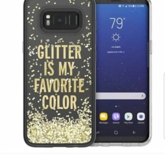 Kate Spade Designer Samsung Galaxy S8+ Glitter is my Favorite Color Phone Case - Picture 2 of 8